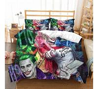JOOTEN Duvet Covers King size 3D Duvet Cover Set Joker and Harley Quinn,Duvet Covers Set Microfiber with Zipper Closure Soft Kids Teen Boys Bedding Set,1 Quilt Cover+2 Pillowcases,3 Pieces