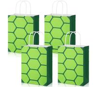 Joottuan 24Pcs Green Super Turtle Themed Gift Bags with Handles Cartoon anime theme Paper Candy Bags Hero Party Decoration for Kid and Teen Baby Shower Birthday Party Supplies