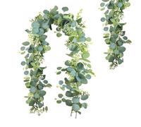 JOOTUEPO 1 Pcs Greenery Garland Artificial Eucalyptus Leaves, Fake Leaves Green Garland Artificial Foliage, Greenery Vines for Wedding Arch Backdrop Home Table Indoor Outdoor Arch Wall Decor
