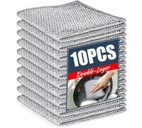 JOOTUEPO 10 Pcs Multipurpose Non Scratch Wire Dishcloth, Reusable Wire Dishwashing Rag, Wet and Dry Metal Dishcloths for Cookware/Sinks/Dishes (20 x 20 cm)