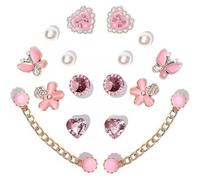 JOOTUEPO 16 Pcs Metal Bling Crystal Rhinestone Clog Sandals Decorations Charms, Removable Chain Charms for Clog, Shoe Charm for Clogs Shoes for Women Girls Birthday Christmas Party Gifts