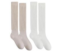 JOOTUEPO 2 Pairs Women's Knee-High Socks, Comfortable Long Socks for Boots, Slouch Sock for Fall Winter