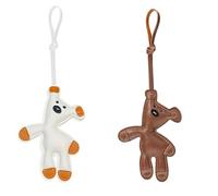 JOOTUEPO 2 Pcs Brown Bear Keychain, Brown Bear Bag Charm, Cute Key Ring Accessorie, Stuffed Animals Bag Charm Funny Leather Fashion Key Charms for Women Purse Handbags Bags Car Accessories
