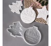 JOOTUEPO 2 Pcs Christmas Resin Molds, Big Xmas Tree Silicone Moulds, Ornament Resin Mold for Tree Pendant DIY Crafts Xmas Winter Decoration