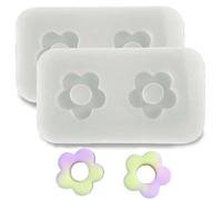 JOOTUEPO 2 Pcs Mini Silicone Flower Resin Moulds, Reusable Silicone Moulds for Flowers Casting, DIY Keyring Pendant Hanging Ornaments Jewelry Resin Mould