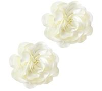 JOOTUEPO 2 pcs Rose Hair Clip, White Fabric Brooch Pins, Hair Flower Clips Accessories, Large Rose Fascinator Flower Hair Clip for Women Wedding Party Dance Dress Clothes Accessories Gifts