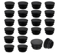 JOOTUEPO 20 Pcs Round Plastic Plug, Black Tubing End Cap Plugs, 40mm Furniture Leg Pipe Insert, Glide Protection for Chair, Sofa, Table, Shelf