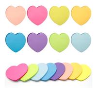 JOOTUEPO 240 Sheets Sticky Notes, Heart Shaped Post It Notes, 70 x 70 mm Eight Colors Sticky Note, Cute Novelty Heart Shaped Fun Post Its Note for Writing in Text Books, School, Office