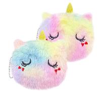 JOOTUEPO 2Pcs Plush Coin Purse, Unicorn Coin Purse, with Zipper Plush Cartoon Pouch, Cute Small Zipper Wallet for Kids Women Lovely Princess Gift