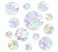 JOOTUEPO 3D Rainbow Window Film, 39Pcs Anti-Collision Window Stickers Circle Windows Decals Non Adhesive Reusable Rainbow Clings Bird Strike Prevention Windows for Home Kitchen Glass