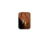 JOOTUEPO 3Pairs Gold Hoop Earrings for Women Hoops Earring for Women Hypoallergenic Huggie Earrings 14K Gold Lightweight Chunky gold Hoops