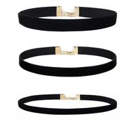 JOOTUEPO 3Pcs Black Velvet Choker Necklace Set for Women & Girls, Black Ribbon Choker, Adjustable Stretch Comfort Fit Collar Necklaces for Cosplay, Christmas, Party, Dance, Festival, Celebration