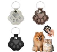 JOOTUEPO 3Pcs Personalised Dog Fur Keepsake Dog Keyring, Pet Memorial Gift with Leather Paw Pendant for Cats and Dogs, Pet Paw Shaped Leather Hair Storage Bereavement Gift for Loss of Beloved Pets