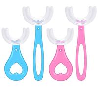 JOOTUEPO 4PCS Baby Toothbrush Children 360 Degree U-Shaped Child Toothbrush Teethers Soft Silicone Baby Brush Kids Teeth Oral Care Cleaning(Aged 2~12)