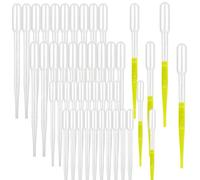 JOOTUEPO 50 Pcs 3ml Pipettes, Plastic Pipette, Dropper Transfer, Eye Essential Oils Pipettes Dropper for Transfering Water/Perfume/Oils/Essential/Liquid/Makeup Tool/Lab