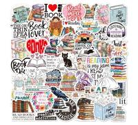 JOOTUEPO 50 PCS Romance Book Stickers for Kindle, Holographic Bookish Sticker Pack Waterproof Reading Booktok Glitter Vinyl Decals for Laptop Ebook Readers Water Bottles Journal Scrapbook Books