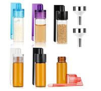 JOOTUEPO 51MM Height Spice Powder Tool with Spoon (6PCS) Glass Bottle with Micro Funnel Spoon Storage Waterproof Spice Containers for Powder Storage Essential Oils Spices