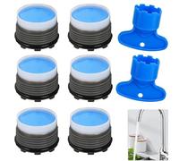 JOOTUEPO 6 Pcs Water Saver Tap Aerator M18.5, Included2 Keys, Tap Filter Nozzle Faucet Aerator Replacement Parts with Gasket for Kitchen Bathroom Sink
