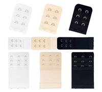 JOOTUEPO 9 Pcs Women Elastic Bra Soft Strap Extensions 3 Hooks 3 Rows 2 Rows Comfortable Bra Extender Set (Skin,White,Black)