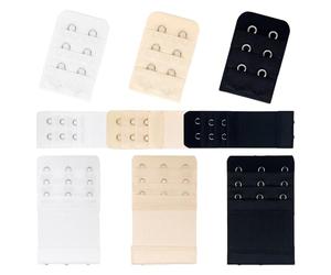 JOOTUEPO 9 Pcs Women Elastic Bra Soft Strap Extensions 3 Hooks 3 Rows 2 Rows Comfortable Bra Extender Set (Skin,White,Black)