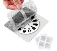 JOOTUEPO Disposable Shower Drain Hair Catcher, 50 PCS Floor Drain Sticker, Waterproof Adhesive Shower Hair Catchers Mesh Sticker for Kitchen & Bathroom & Bathtub & Laundry