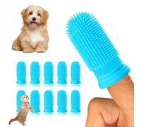 JOOTUEPO Dog Finger Toothbrush, 10 Pcs Dog & Cat Toothbrush, 360º Soft Silicone Bristles Puppy Tooth Brush, Reusable Teeth Cleaning Dental Care Tooth Brush for All Dogs Cats Sizes