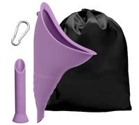 JOOTUEPO Female Urination Device Portable Urinal Funnel with Drawstring Bag, for Camping Hiking Travel Safe & Comfortable (Purple)