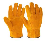 JOOTUEPO Leather Work Gloves for Men and Women, Cowhide Work Gloves, Breathable Leather Gardening Gloves, Large Glove for Gardening, Welding, Construction, Chainsaw, Farm, Ranch - L