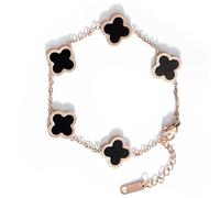 JOOTUEPO Lucky Leaf Bracelet, Women's Titanium Steel Bracelet, Exquisite Titanium Steel Jewelry, Simple Design Style, Lucky Symbol, Jewelry Gift for Girls and Women