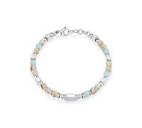 JOOTUEPO Natural Stone Beaded Bracelet for Women, Stainless Steel Boho Bracelet with Amazonite & Agate, Adjustable Healing Jewelry Gift for Birthday, Christmas & Mother's Day