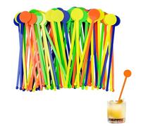 JOOTUEPO Reusable Cocktail Stirrers, 80Pcs Plastic Cocktail Disc Stirrers, Coffee Stirrers, Cocktail Accessories for Drinks, Eco Friendly/Reusable, for Mixing Cocktails with Spiral Pattern
