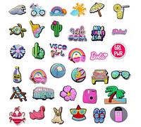 JOOTUEPO Shoe Charms 35 pcs, Summer Fresh Beach Crocs Charms, PVC Shoe Decorations Compatible for Crocs, DIY Durable Shoe Accessories With Sea Turtle Coconut Tree for Girls, Boys, Kids, Adult, Kids