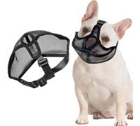 JOOTUEPO Short Snout Dog Muzzle for French Bulldog, Anti-Biting, Chewing, Barking With Adjustable Breathable Mesh Overhead Strap, Allow to Drink and Feed (Size M)