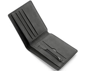 JOOTUEPO Slim Wallet with Card Holder Banknote Compartments, 1 PCS Leather Wallets Mens, for Work Business or Travell, Black