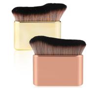 JOOTUEPO Tanning, Self Tan Brush, 2 Pieces Portable Face & Body Brush Self Tan Applicator for Body & Leg Makeup, for Tanners Mousse Kabuki Foundation (Rose Gold, Gold)