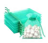JOOTUEPO Teal Organza Gift Bags, 100Pcs 7x9 cm Small Organza Drawstring Pouches, Jewellery Pouches Organzas Bag, Wedding Jewelry Pouch Perfect For Party Supplies, Christmas, Anniversary