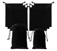 JOOTUEPO Velvet Jewellery Pouch, 20 Pcs Black Velvet Drawstring Jewellery Bag, Velvet Pouch Bags for Jewelry ID Card Passport Packaging, 2 Size