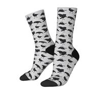 JopaJre Black Crows Ravens Birds Animal Pattern Socks For Women Men Soft Novelty Crew Socks Athletic Socks Funny Crazy Dress Socks