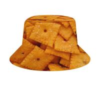 JopaJre Cheese Cracker Bucket Hat for Women Men Sun Cap Fisherman Hat Packable Beach Caps Travel Outdoor