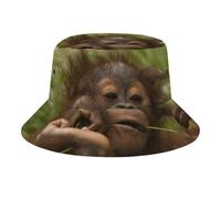 JopaJre Orangutan Baby Bucket Hat for Women Men Sun Cap Fisherman Hat Packable Beach Caps Travel Outdoor