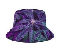 JopaJre Psychedelic Marijuana Weed Leaves Bucket Hat for Women Men Sun Cap Fisherman Hat Packable Beach Caps Travel Outdoor