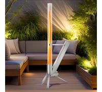 Jopassy Pellet Torch, Stainless Steel Pellet Torch with 100 x 8 cm Glass Tube, Decorative Ambience Fire Column, Outdoor, Fire Pipe for Garden and Patio, Pellet Torch Easy to Assemble