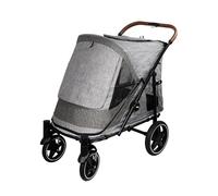 JoPet Pet Stroller for medlium and Large Dogs, Foldable carts, Carrier, One-Hand Automatic Folding, Quick Release Wheel, Dual Entry, Rubber Wheels