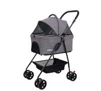 JoPet Pet Stroller for Small Dogs, Cats, Foldable Cart, Detachable Basket, Lightweight (Gray)