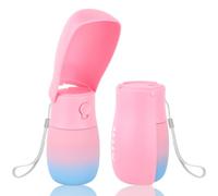 JOPHEK 300 ml Portable Pet Water Bottle, 180° Foldable Dog Cat Pets Leak-proof Water Bottle, Dogs Cats Bottle with Activated Carbon Filter for Daily Walking, Walking, Travel, Camping