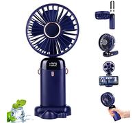 JOPHEK Hand Held Fan, Portable Fan Hand Fan Mini Fan USB Rechargeable Fans with 5 Speeds, 5000mAh Battery Operated Foldable Desk Desktop Fans for Office Bedroom Outdoor Travel