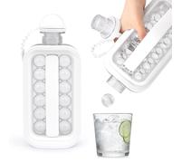 JOPHEK Ice Cube Tray with 18 Ice Cubes, Silicone & ABS Plastic, BPA Free, White, Includes Anti-Lost Straps