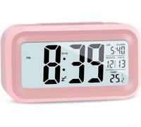 JOPHEK LCD Digital Alarm Clock, Travel Alarm Clock with Temperature Snooze Function, Light Control, Intelligent Alarm Clock for Bedroom, Home, Office