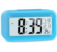JOPHEK LCD Digital Alarm Clock, Travel Alarm Clock with Temperature Snooze Function, Light Control, Intelligent Alarm Clock for Bedroom, Home, Office