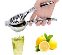 JOPHEK Manual Citrus Juicer, Manual Lemon Squeezer, Manual Lemon Lime Juicer in Premium Stainless Steel, 7 cm Diameter Lemon Squeezer for Kitchen, Bar, Restaurant - Silver